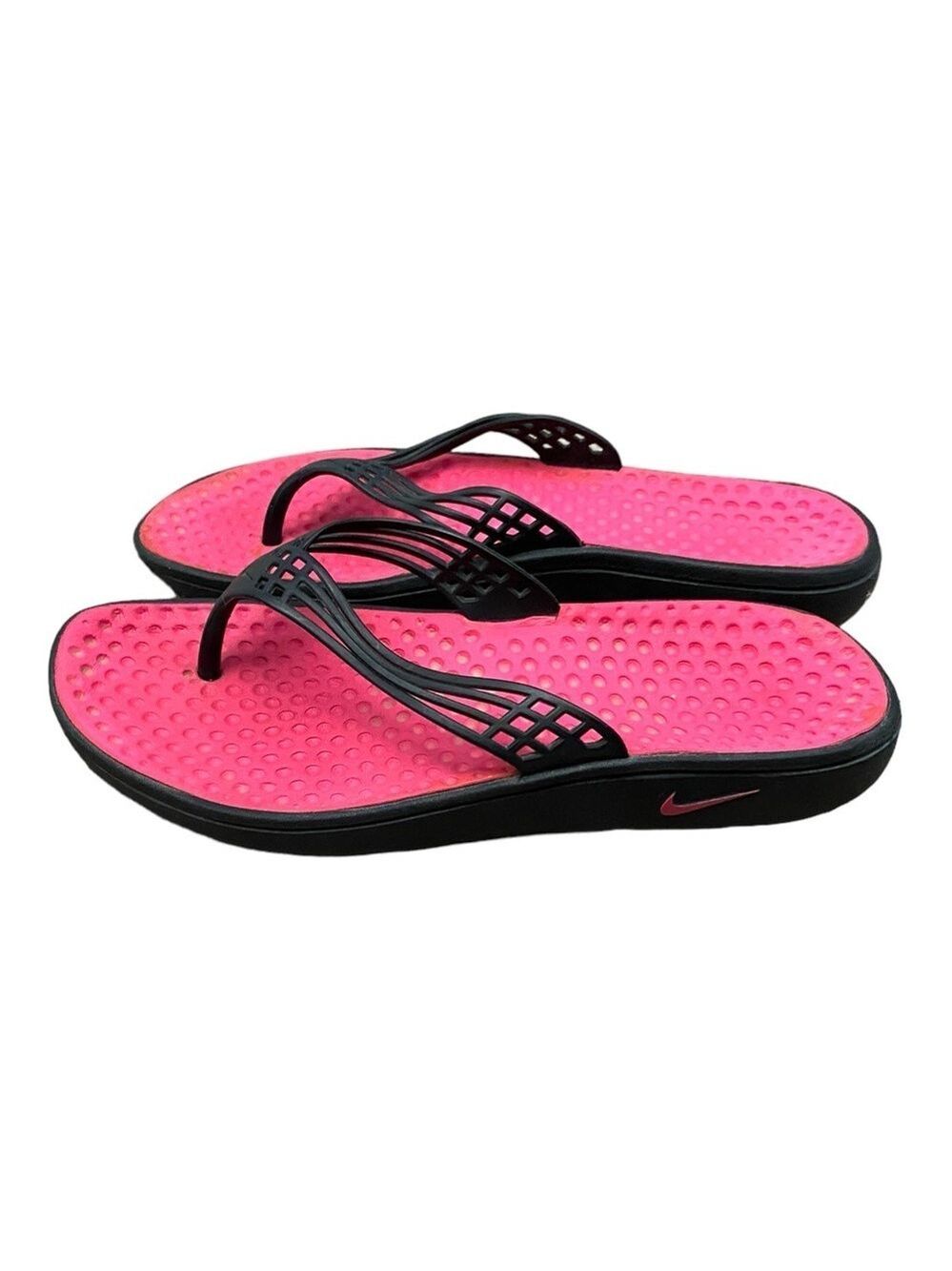 Nike Size 6 Women’s Hot Pink Black Sandals
